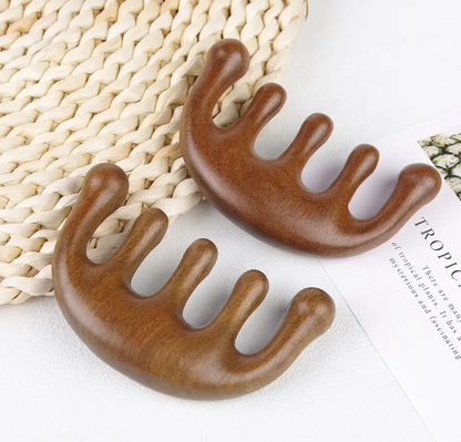 Wooden Meridian Sandlewood Gua Sha Comb